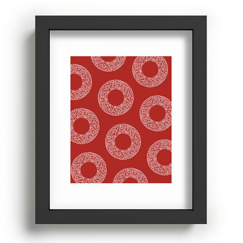 Sheila Wenzel-Ganny Red White Abstract Polka Dots Recessed Framing Rectangle