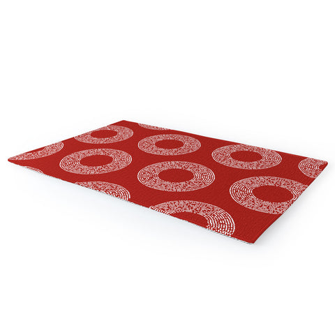 Sheila Wenzel-Ganny Red White Abstract Polka Dots Area Rug
