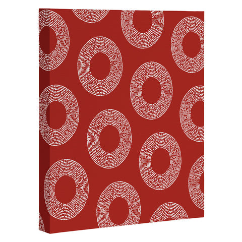 Sheila Wenzel-Ganny Red White Abstract Polka Dots Art Canvas