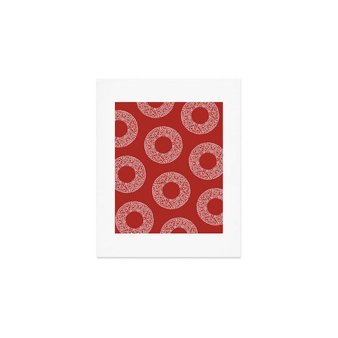 Sheila Wenzel-Ganny Red White Abstract Polka Dots Art Print