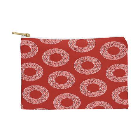 Sheila Wenzel-Ganny Red White Abstract Polka Dots Pouch