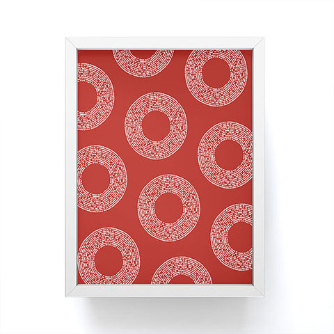 Sheila Wenzel-Ganny Red White Abstract Polka Dots Framed Mini Art Print