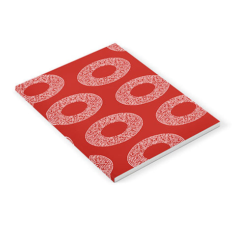 Sheila Wenzel-Ganny Red White Abstract Polka Dots Notebook