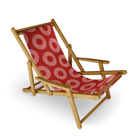 Sheila Wenzel-Ganny Red White Abstract Polka Dots Sling Chair