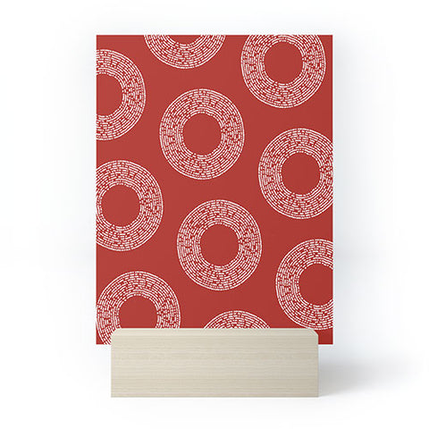 Sheila Wenzel-Ganny Red White Abstract Polka Dots Mini Art Print