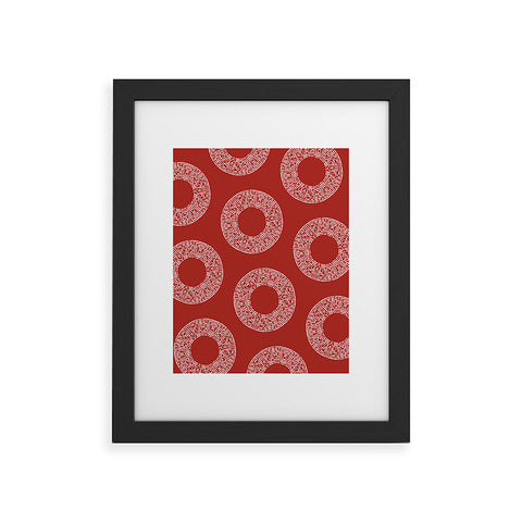 Sheila Wenzel-Ganny Red White Abstract Polka Dots Framed Art Print