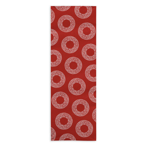 Sheila Wenzel-Ganny Red White Abstract Polka Dots Yoga Towel