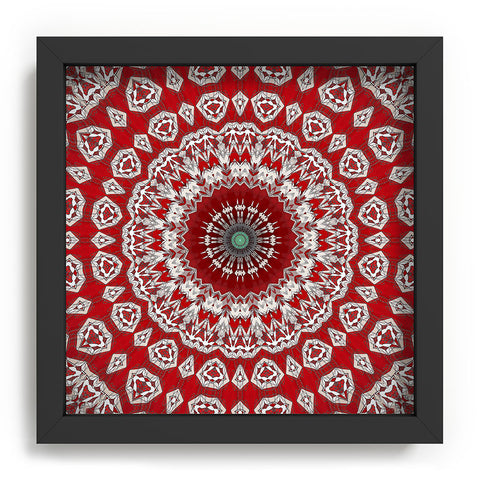 Sheila Wenzel-Ganny Red White Bohemian Mandala Recessed Framing Square