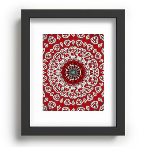 Sheila Wenzel-Ganny Red White Bohemian Mandala Recessed Framing Rectangle