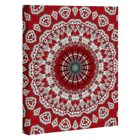 Sheila Wenzel-Ganny Red White Bohemian Mandala Art Canvas