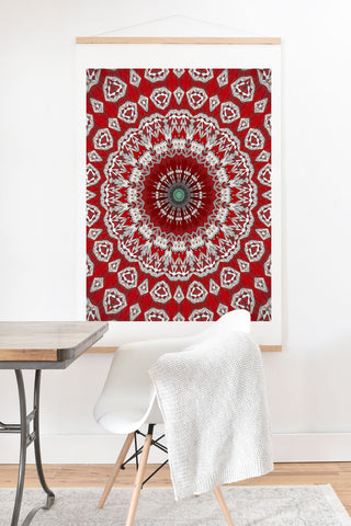 Sheila Wenzel-Ganny Red White Bohemian Mandala Art Print And Hanger