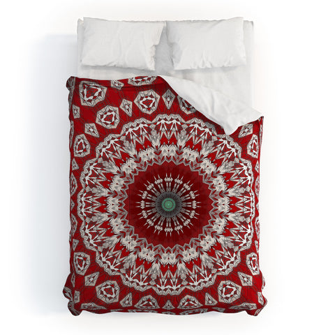 Sheila Wenzel-Ganny Red White Bohemian Mandala Comforter