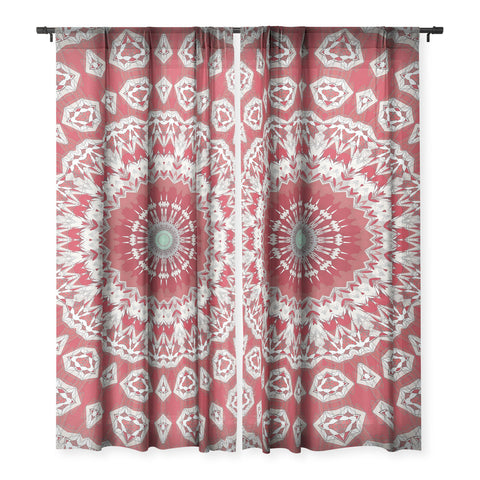Sheila Wenzel-Ganny Red White Bohemian Mandala Sheer Non Repeat