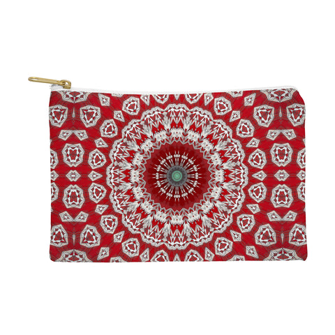Sheila Wenzel-Ganny Red White Bohemian Mandala Pouch