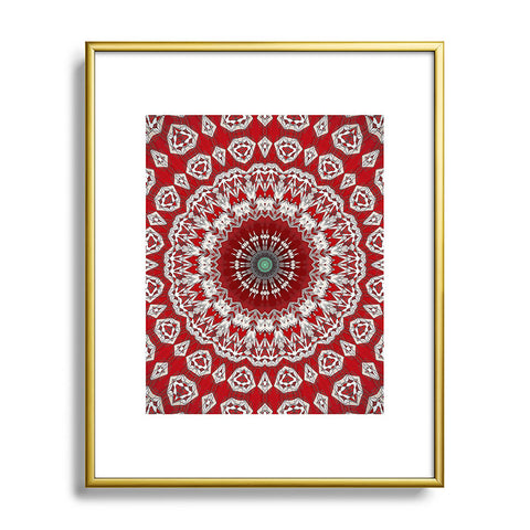 Sheila Wenzel-Ganny Red White Bohemian Mandala Metal Framed Art Print