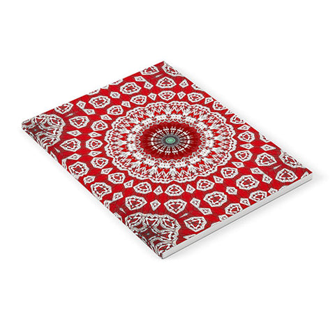Sheila Wenzel-Ganny Red White Bohemian Mandala Notebook