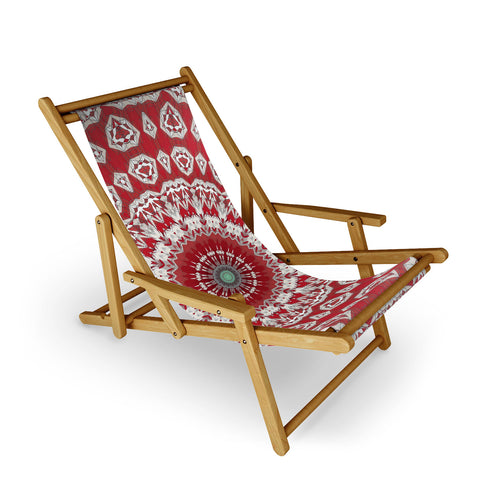 Sheila Wenzel-Ganny Red White Bohemian Mandala Sling Chair