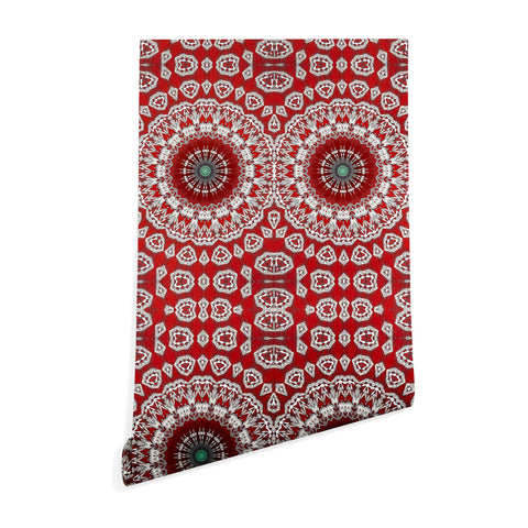 Sheila Wenzel-Ganny Red White Bohemian Mandala Wallpaper