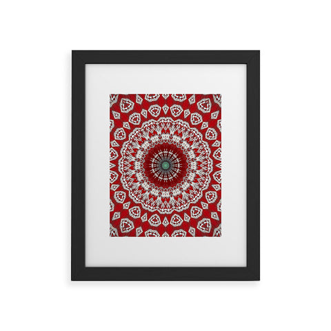 Sheila Wenzel-Ganny Red White Bohemian Mandala Framed Art Print