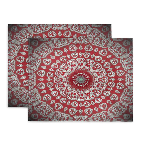 Sheila Wenzel-Ganny Red White Bohemian Mandala Placemat