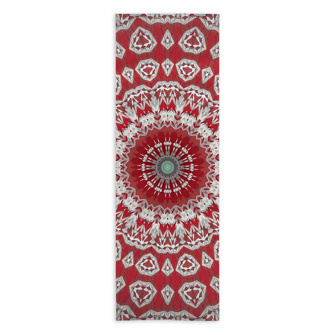 Sheila Wenzel-Ganny Red White Bohemian Mandala Yoga Towel
