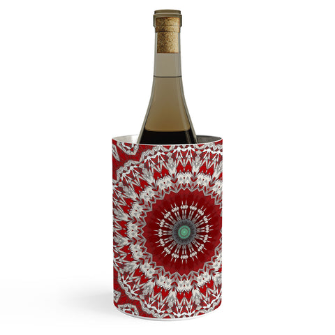 Sheila Wenzel-Ganny Red White Bohemian Mandala Wine Chiller