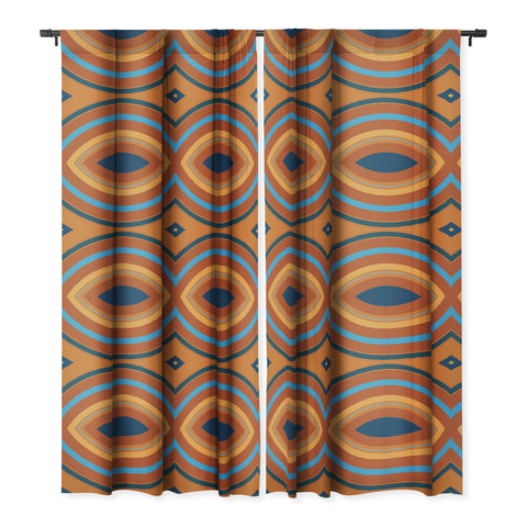 Sheila Wenzel-Ganny Retro Double Rainbow Blackout Window Curtain
