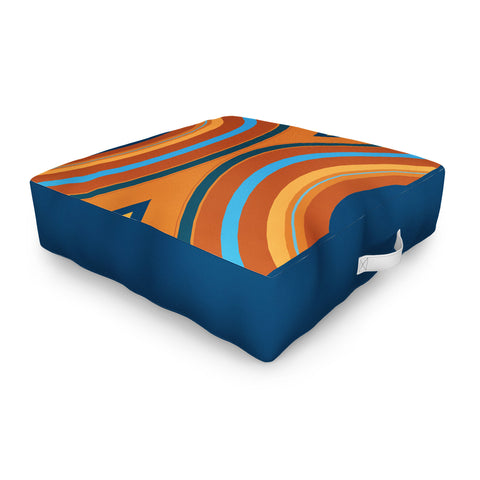 Sheila Wenzel-Ganny Retro Double Rainbow Outdoor Floor Cushion