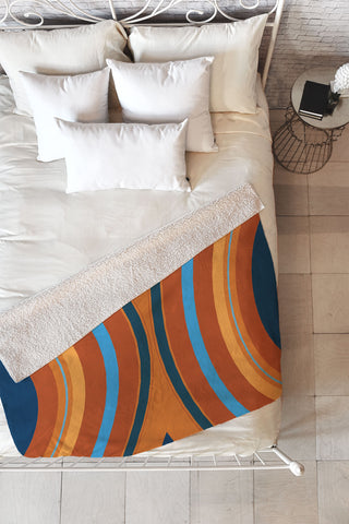 Sheila Wenzel-Ganny Retro Double Rainbow Fleece Throw Blanket