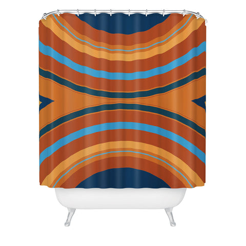 Sheila Wenzel-Ganny Retro Double Rainbow Shower Curtain