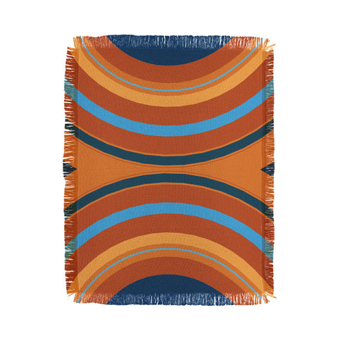 Sheila Wenzel-Ganny Retro Double Rainbow Throw Blanket