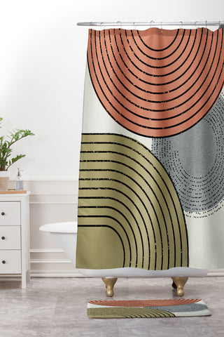 Sheila Wenzel-Ganny Retro Minimalist Shower Curtain And Mat