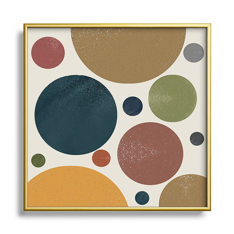 Sheila Wenzel-Ganny Retro Polka Dots Metal Square Framed Art Print