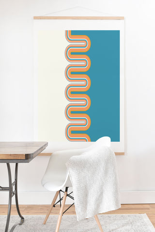 Sheila Wenzel-Ganny Retro Rainbow Wave Art Print And Hanger