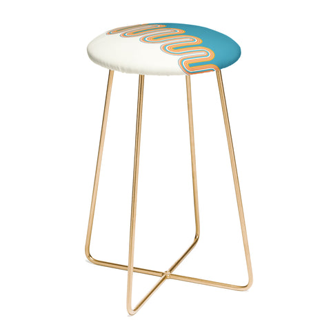 Sheila Wenzel-Ganny Retro Rainbow Wave Counter Stool