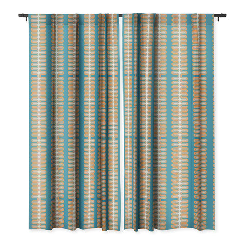 Sheila Wenzel-Ganny Retro Rainbow Wave Blackout Window Curtain