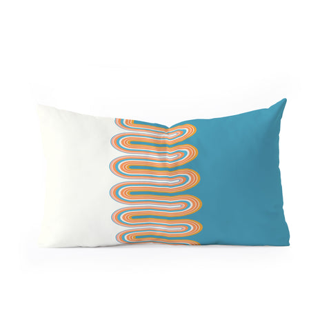 Sheila Wenzel-Ganny Retro Rainbow Wave Oblong Throw Pillow