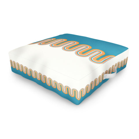 Sheila Wenzel-Ganny Retro Rainbow Wave Outdoor Floor Cushion