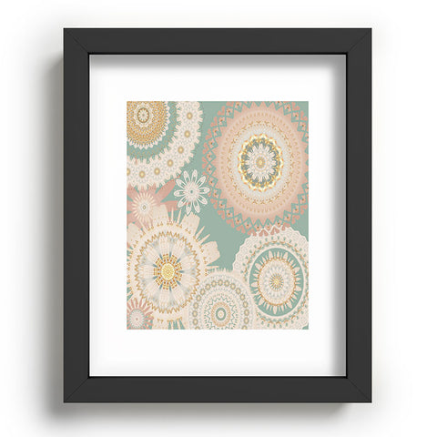 Sheila Wenzel-Ganny Rose Gold Mint Mandala Recessed Framing Rectangle