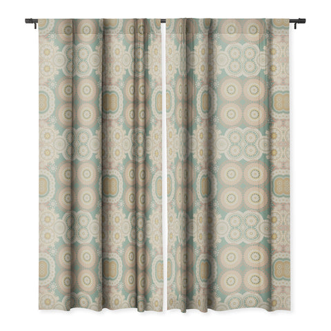Sheila Wenzel-Ganny Rose Gold Mint Mandala Blackout Window Curtain