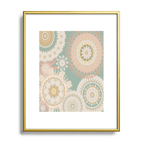 Sheila Wenzel-Ganny Rose Gold Mint Mandala Metal Framed Art Print