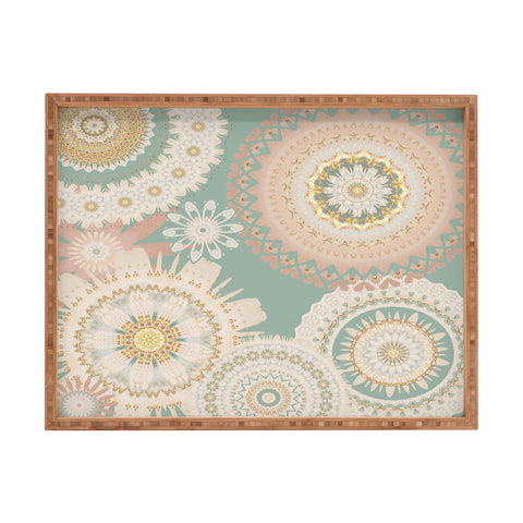 Sheila Wenzel-Ganny Rose Gold Mint Mandala Rectangular Tray