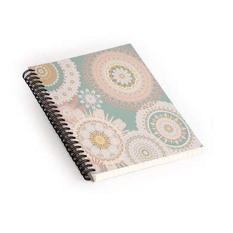 Sheila Wenzel-Ganny Rose Gold Mint Mandala Spiral Notebook