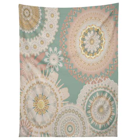 Sheila Wenzel-Ganny Rose Gold Mint Mandala Tapestry