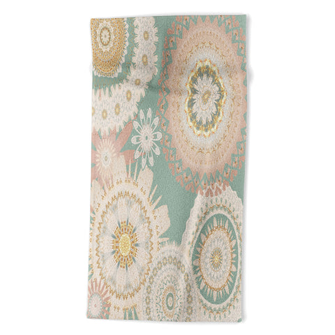 Sheila Wenzel-Ganny Rose Gold Mint Mandala Beach Towel