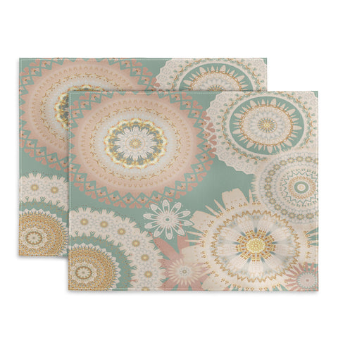 Sheila Wenzel-Ganny Rose Gold Mint Mandala Placemat