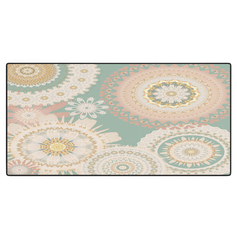 Sheila Wenzel-Ganny Rose Gold Mint Mandala Desk Mat