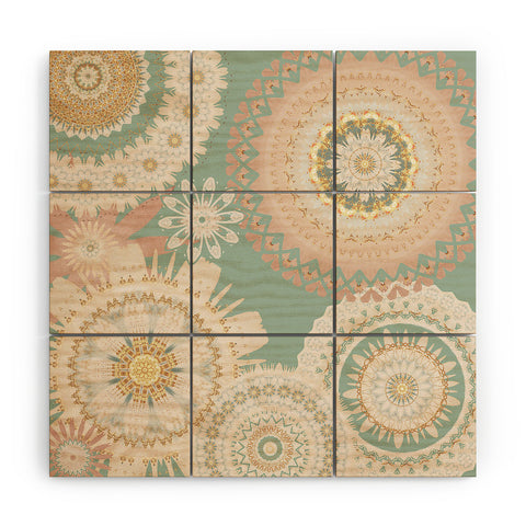 Sheila Wenzel-Ganny Rose Gold Mint Mandala Wood Wall Mural