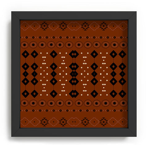 Sheila Wenzel-Ganny Rust Tribal Mud Cloth Recessed Framing Square