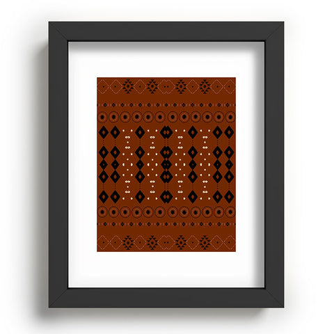 Sheila Wenzel-Ganny Rust Tribal Mud Cloth Recessed Framing Rectangle